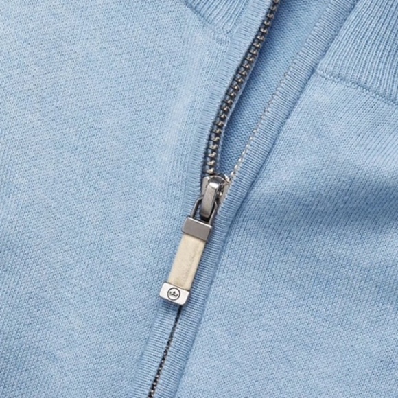 Peter Millar Mens Cottage Blue Crest Quarter-Zip Sweater, NEW WITH TAGS - Picture 2 of 8